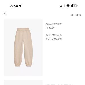 Zara Women’s mid rise Tan Marl Joggers, size Medium